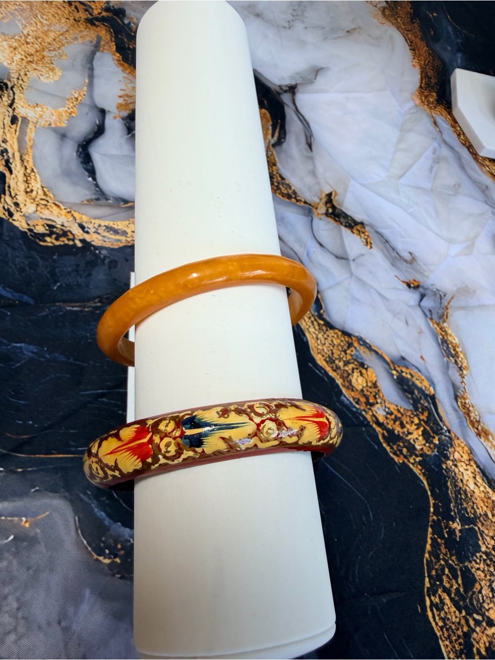 Vintage Kashmiri wooden bangle. bracelets - Picture 7 of 7